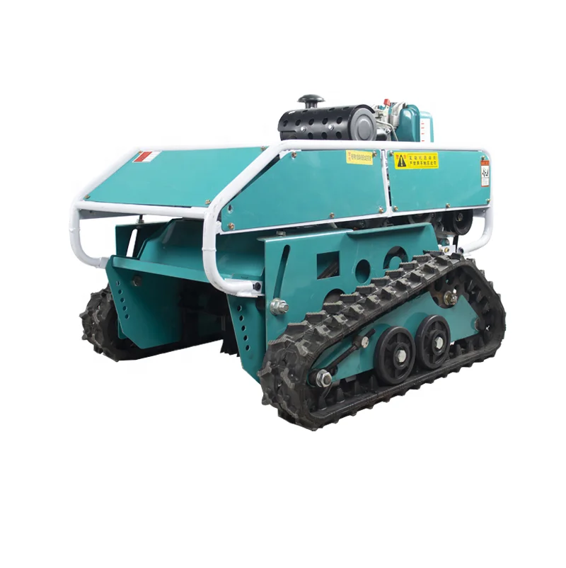 Self-Propelled Rubber Crawler Robot Remote Control Garden Lawn Mower for Farm Use
