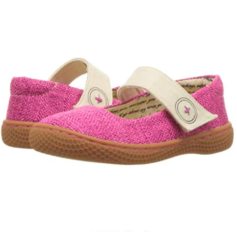 gum sole bare foot mary jane cotton fabric High Quality casual  slipper lshoe for baby toddler youth girl pink blue lime