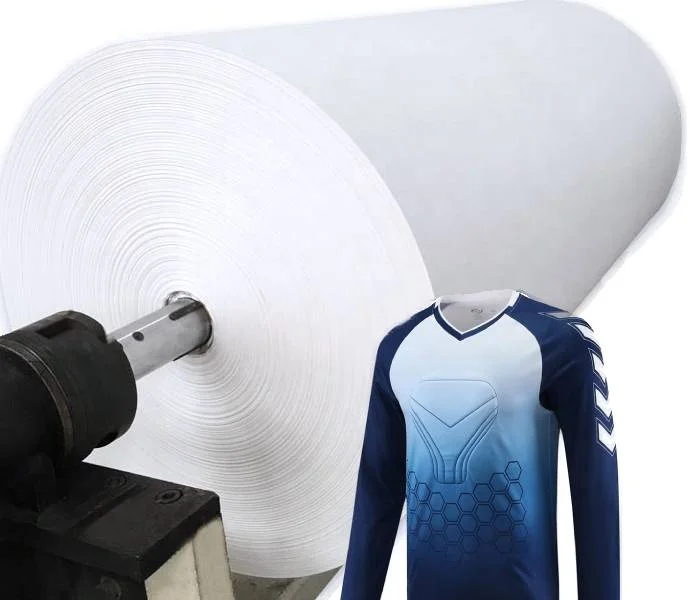 Factory Wholesale 100gsm sticky roll dye sublimation paper heat transfer paper for elastic clothing sportswear
