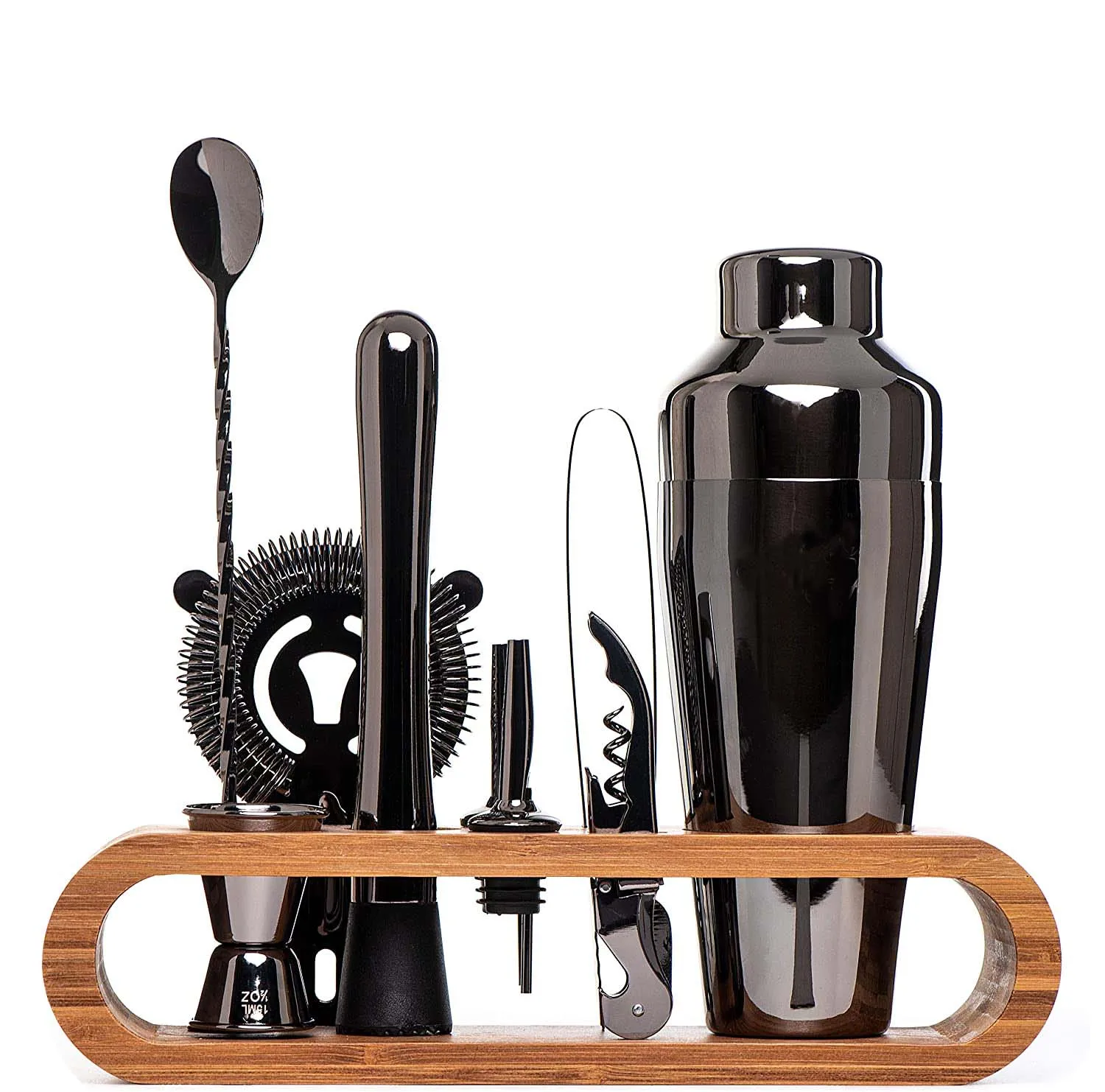 Wholesale Customized Good Quality Professional Manufacture Stainless Steel Cheap Cocktail Black Shaker Set