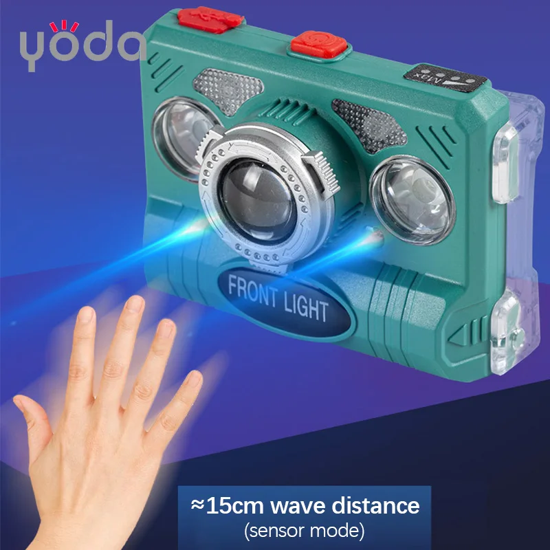  new plastic waterproof light weight type c 10w mini cob rechargeable led headlamp