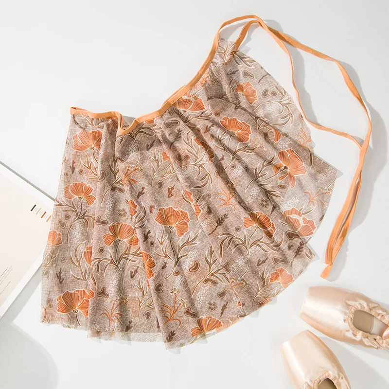 Dttrol High quality  Lace-up mesh skirt classical dance practicewear Ballet dancewear characteristic lace fabric