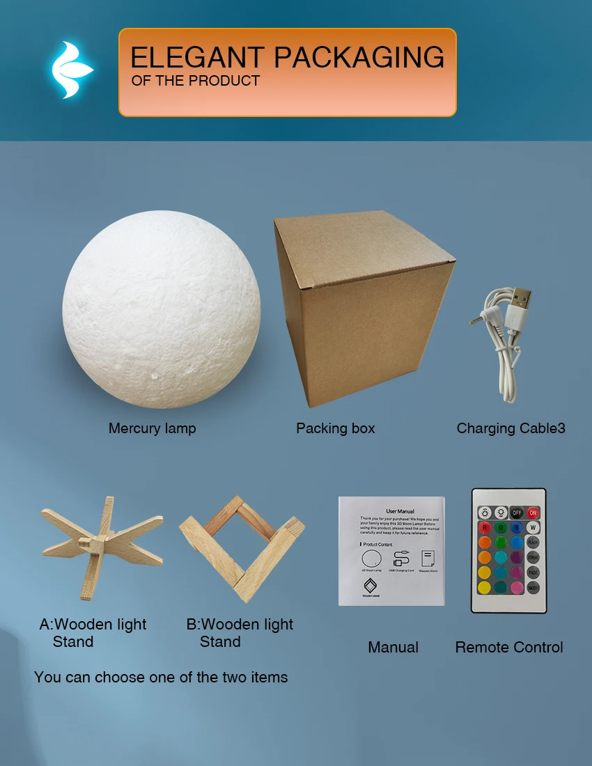 Night Light Moon Usb Rechargeable Remote Control  White Noise Music Machine Bedroom Sleep Aid Lights