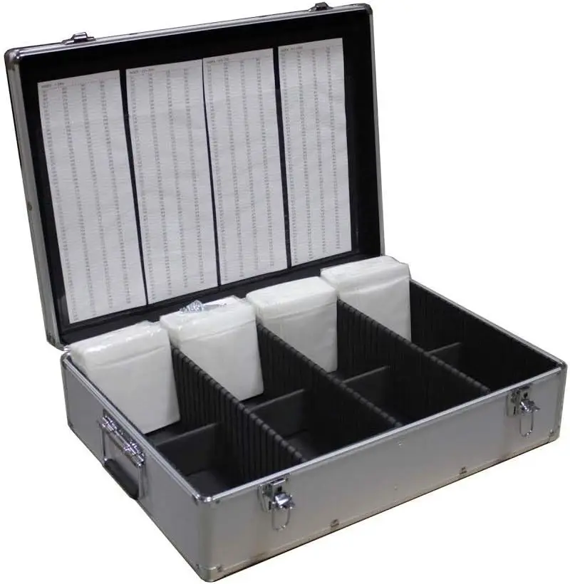 1000 CD DVD Silver Aluminum Media Storage Case Mess-Free Holder Box with Sleeves without hanger