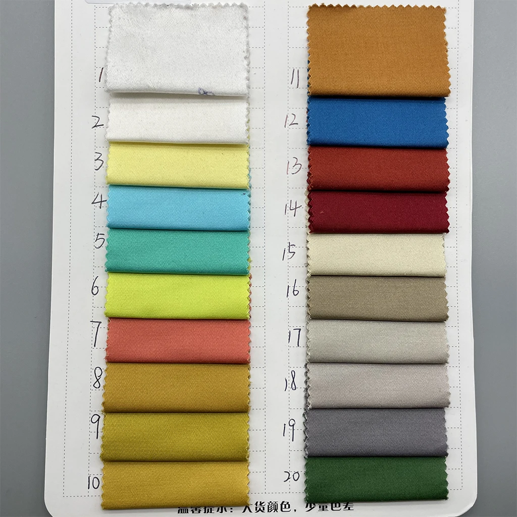 97% Cotton 3% Spandex Elastic Pants Fabric high density Cotton khaki Woven Elastane Twill Fabric For Trousers, pants