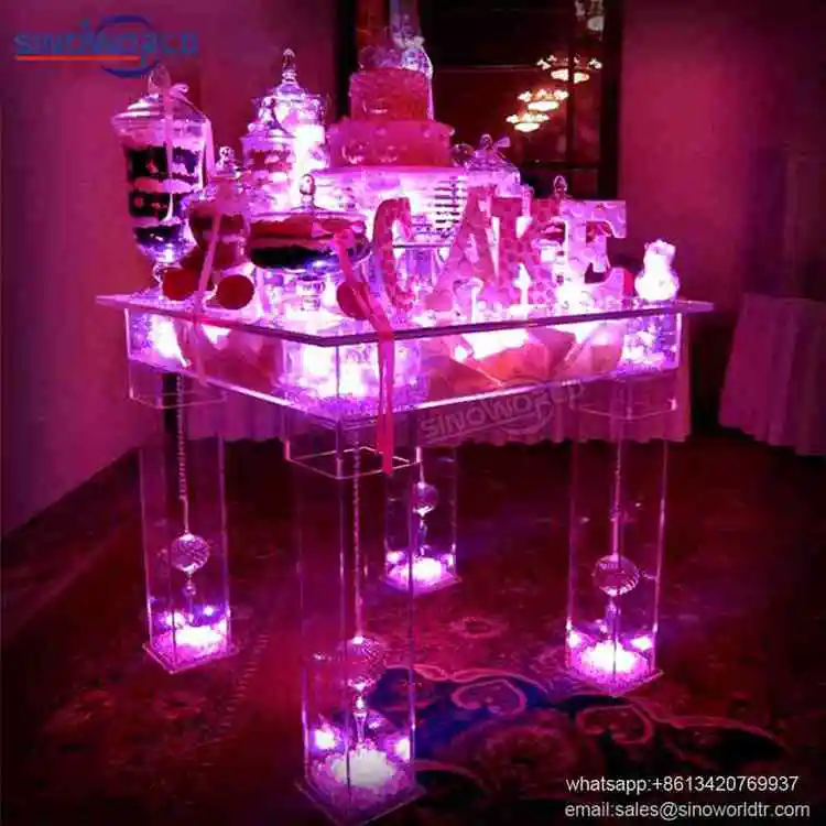 Luxury Hotel banquet dining wedding event furniture clear plexiglass crystal acrylic wedding table for sale