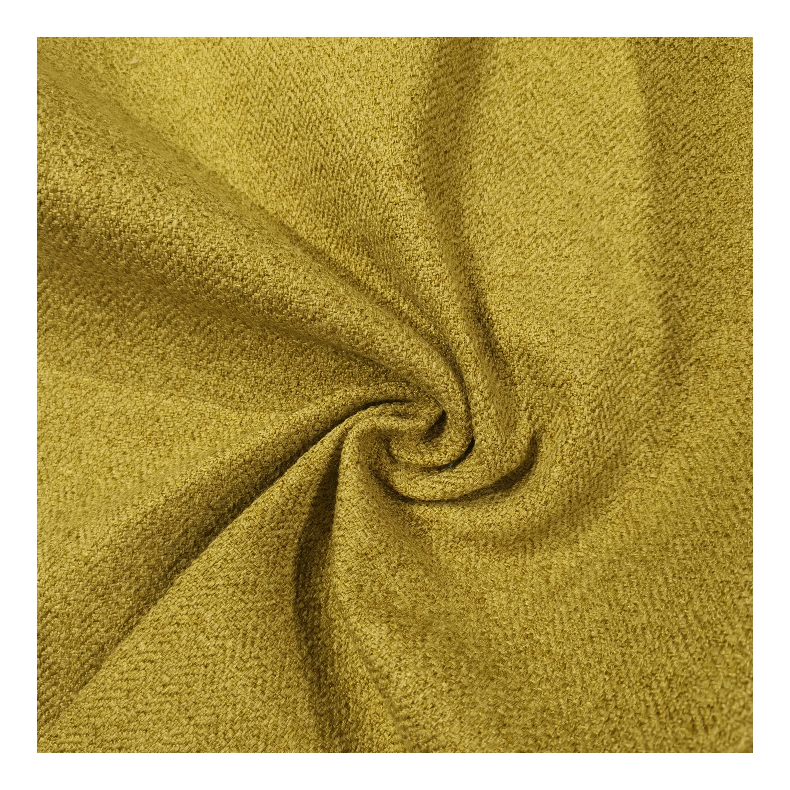 XDR190 sofa cover fabric imitation linen 100% polyester linen fishbone pattern fabric