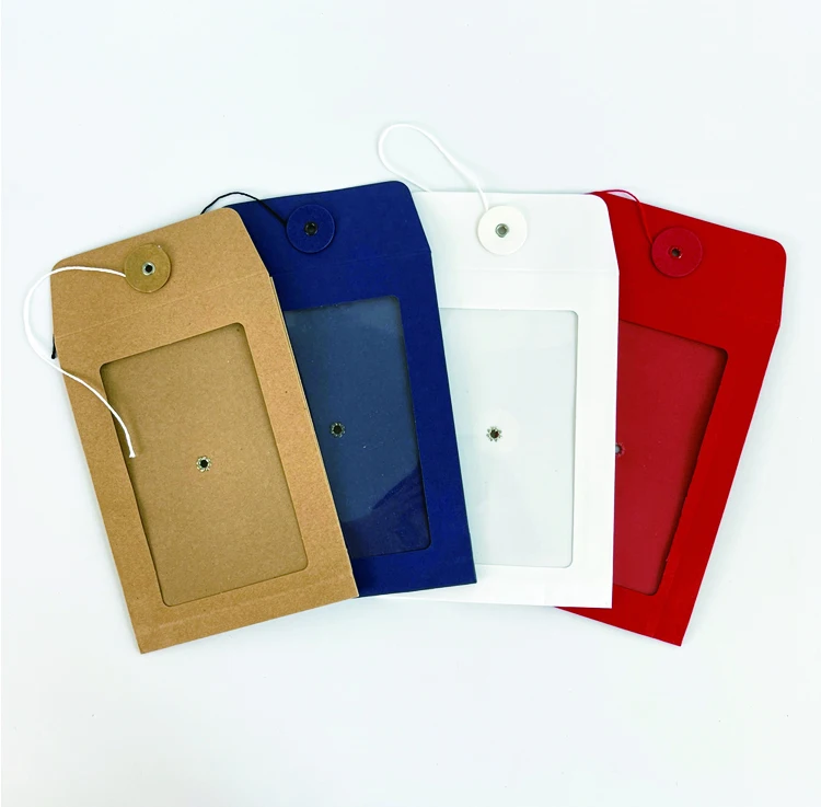 kraft string tie envelopes with window