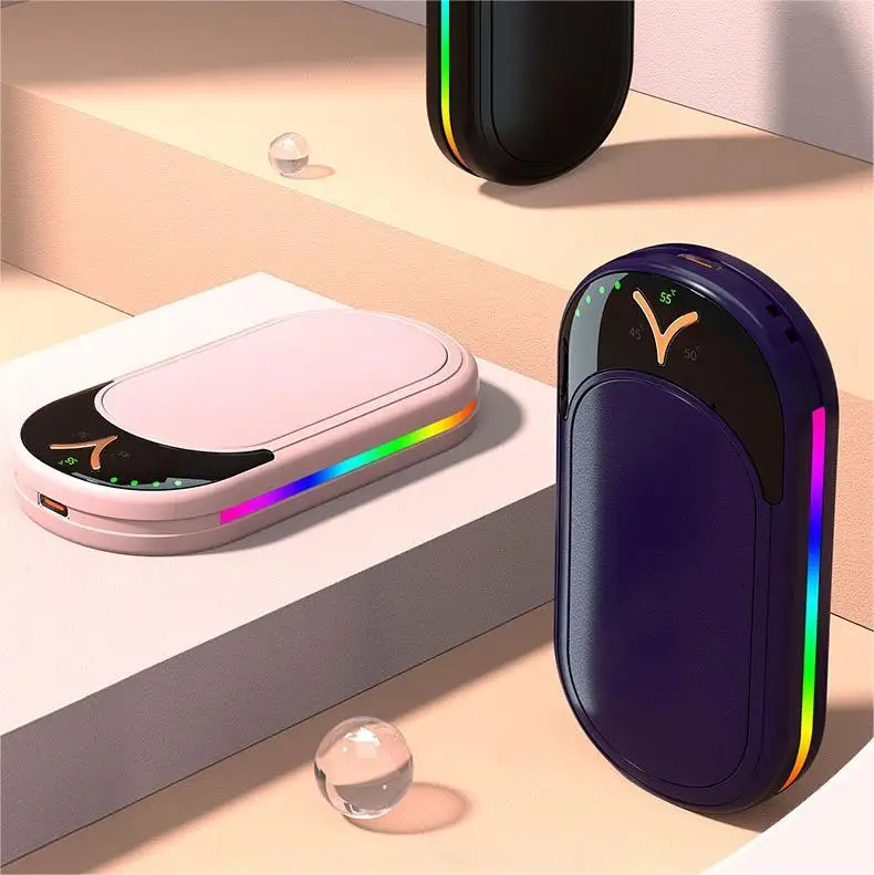 Topwill Portable Pocket Heater 2 in 1 Rechargeable Hand Warmers 2 Pack 5000mAh Electric Hand Warmers for Outdoor Christmas