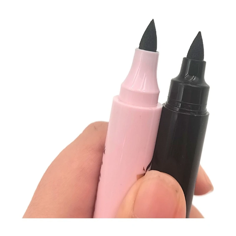Private label eyeliner double headed OEM 2 in 1 winged eyeliner stamp pencil with eraser eyeliner