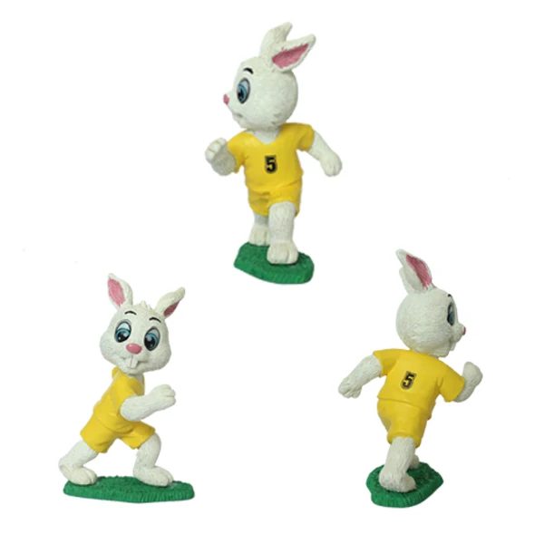Cartoon capsule candy toys ,custom made cheap pvc animal toy, flocking animal rabbit bunny toys