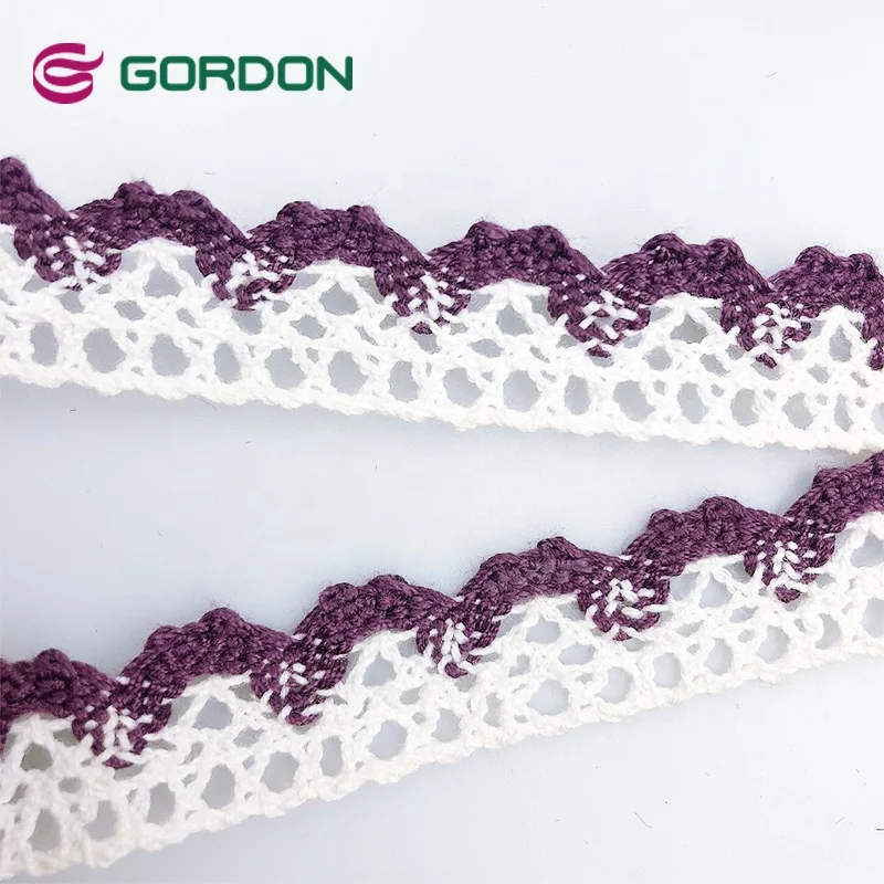 Gordon Ribbons Wholesale Embroidery Lace Fabric For Wedding Dress Making Wave Edge Cotton Lace Designs for Garments Trimming Lac