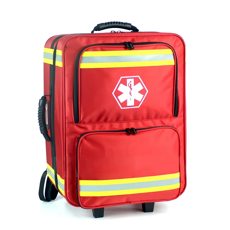 Custom waterproof large aircraft hospital ambulance emergency survival backpack full medical supplies trolley first aid kit bag