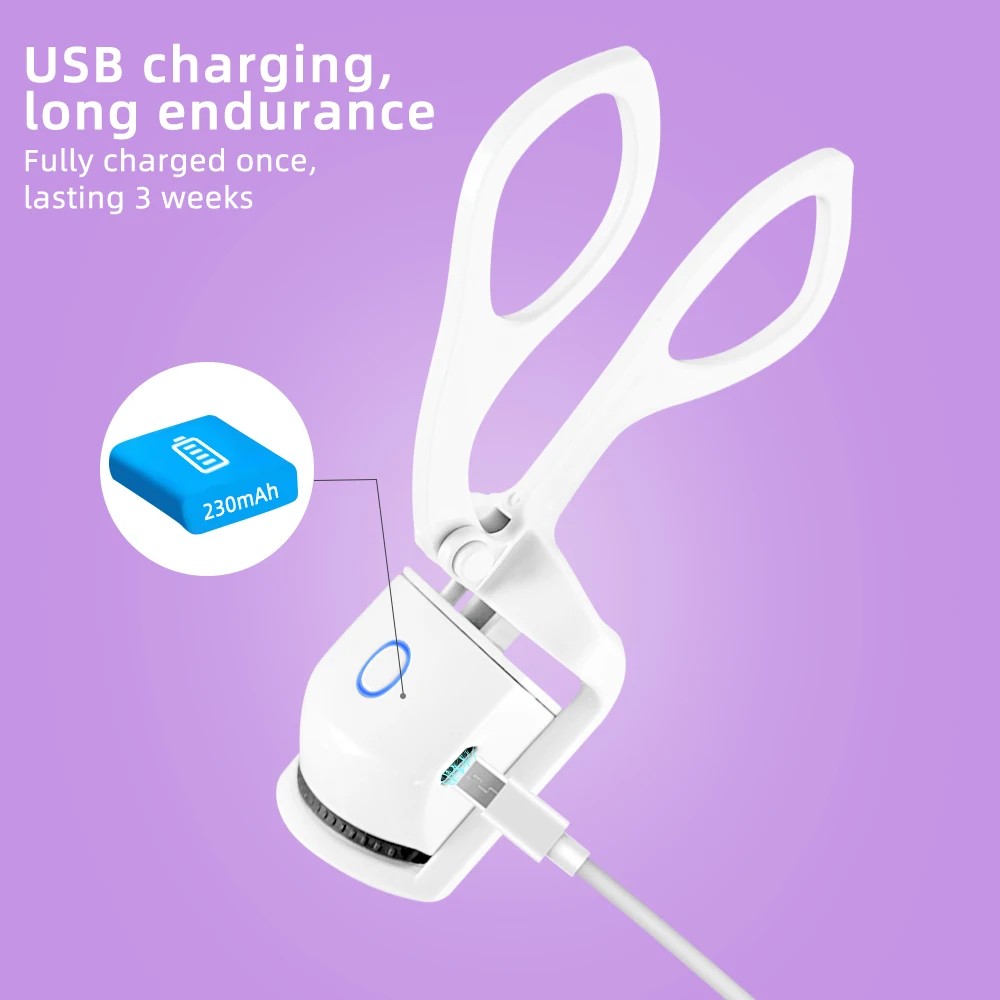 Best Seller 2023 New Arrivals Curler Eyelash Perm Temperature Control Makeup Tools Mini Portable Electric Heated Eyelash Curler