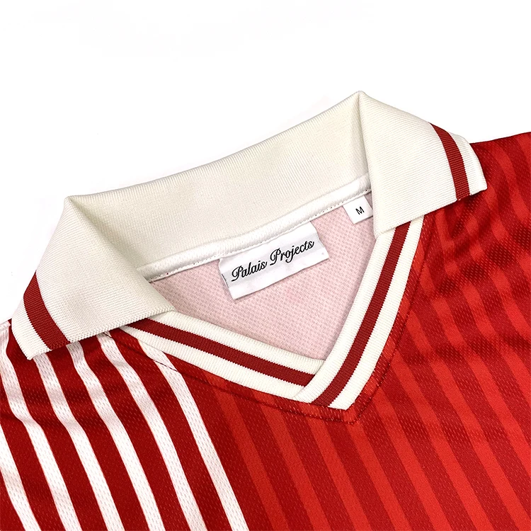 Professional Custom Design Sport wear Sublimated Red Soccer Jersey Men Cropped Football Shirt