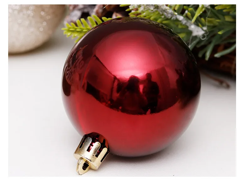 Family christmas ornaments 6cm/30pcs red transparent ball christmas tree decorations balls