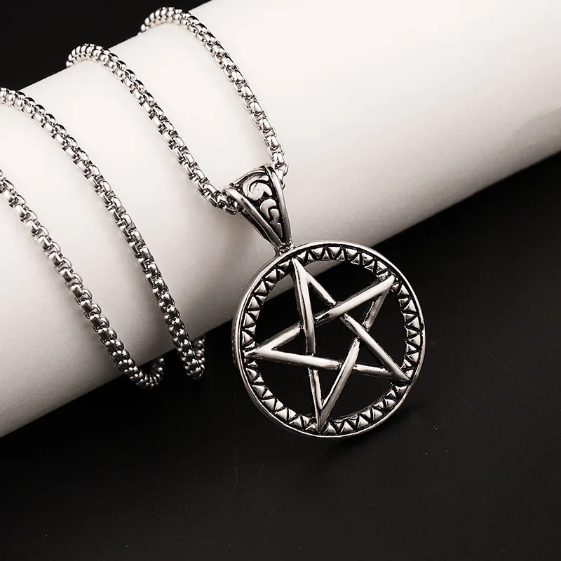 Pentacle Necklace Neutral Pentagram Necklaces Wholesale Stainless steel Amulet Jewelry