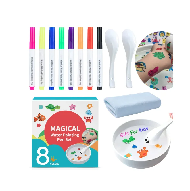 8 Colors Kids Magic Drawing Pen Bundle Magical Water Painting Floating Marker Pens