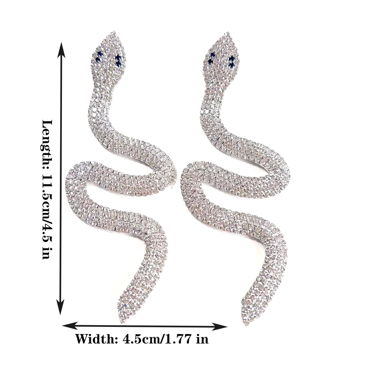 Exaggerated Rhinestone Snake Earrings Fashion Luxury Brand Designer Diamond Long Charm Snake Dangle Earrings Jewelry