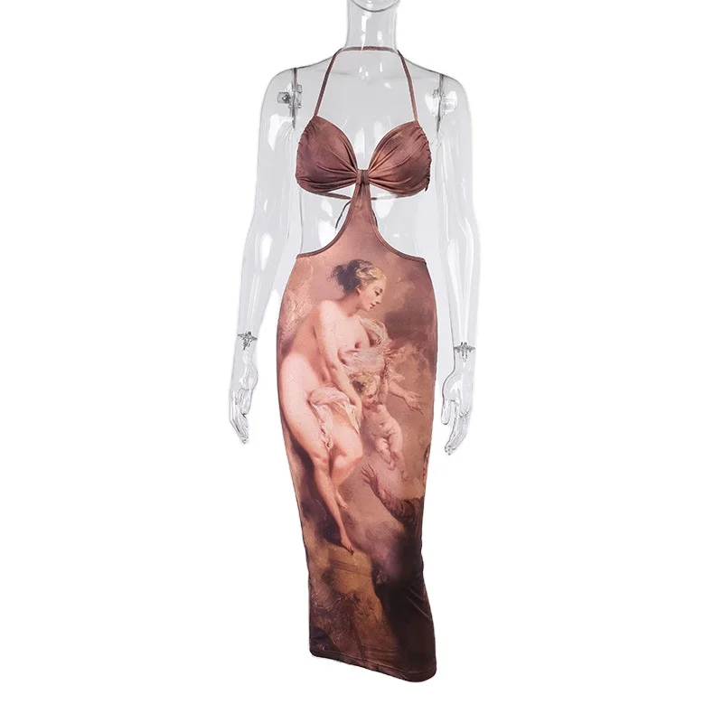 
Muse party dinner Greek goddess sexy suspender dress celebrity dress 