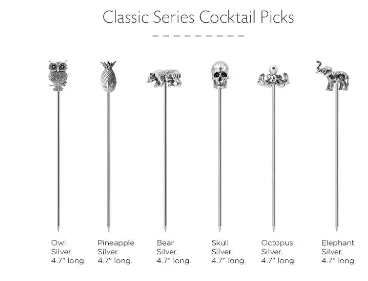 Royal Crown Martini Picks Reusable Toothpicks Garnish Forks Picks Gold silver Metal Cocktail Picks
