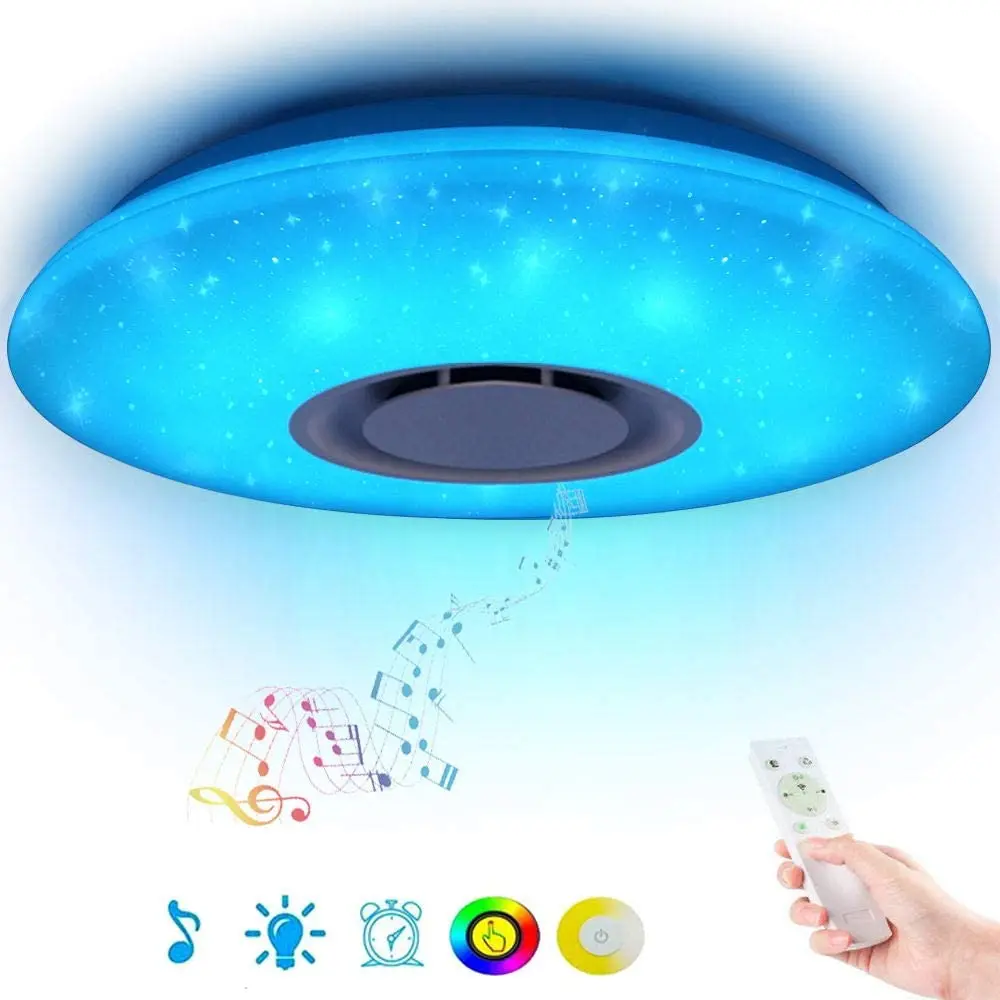 with Speaker Smart APP and Remote Control Music Ceiling Light RGB Color Changing Family Party Star  Ceiling Lights