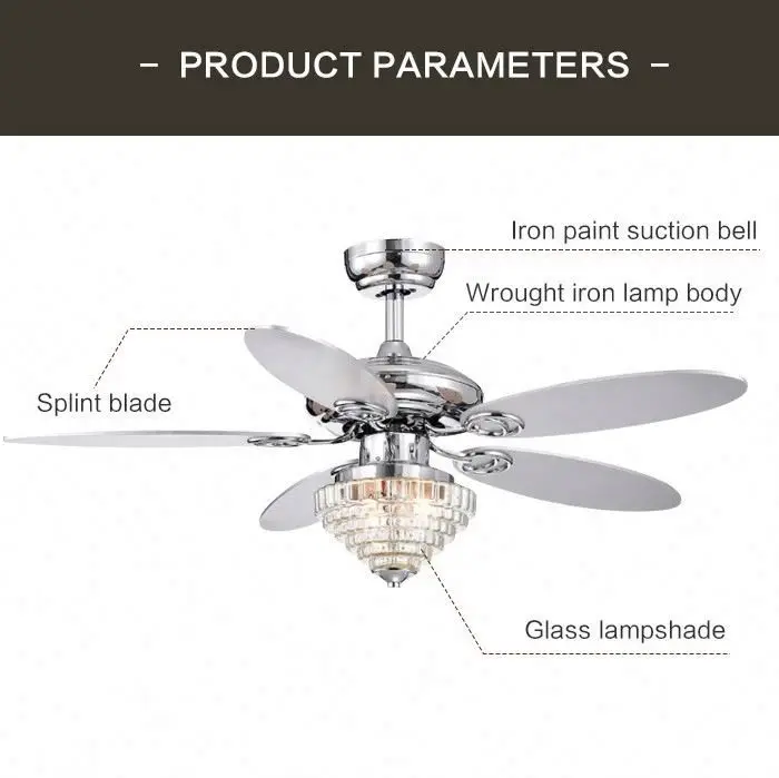New Design Modern Round Shape Large Size Crystal Chandeliers Ceiling Fan Lights For Home Hotel