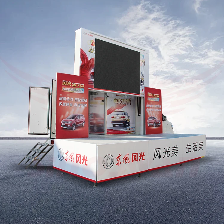 SINOSWAN ISUZU SR30 LED Truck Three Sides As a Huge and Lifting for Roadshow Advertising with Generator