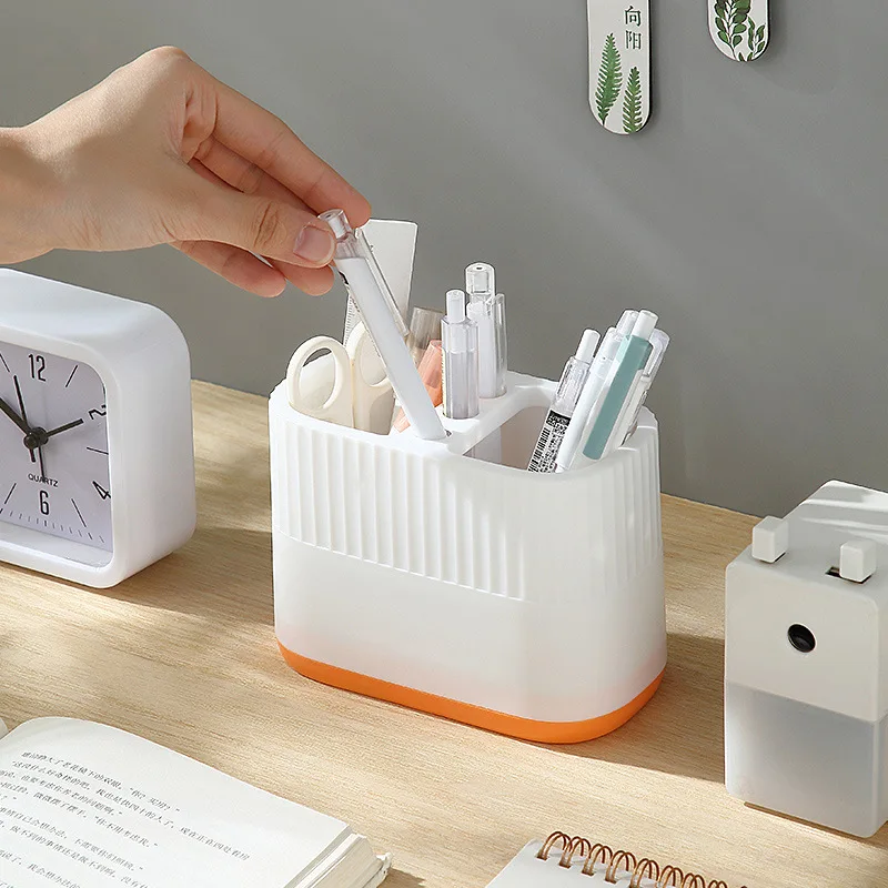 New Fashion School Office Stationery Desk Gift Promotional Multipurpose Colored Plastic Pen Holder For Desk