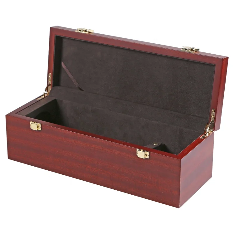 Индивидуальная деревянная коробка для вина цвета красного вина с пеной для фиксации