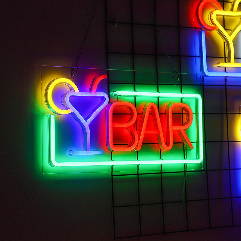 Decoration Lights hot selling neon bar signs custom led neon sign lights open business advertising board 5V
