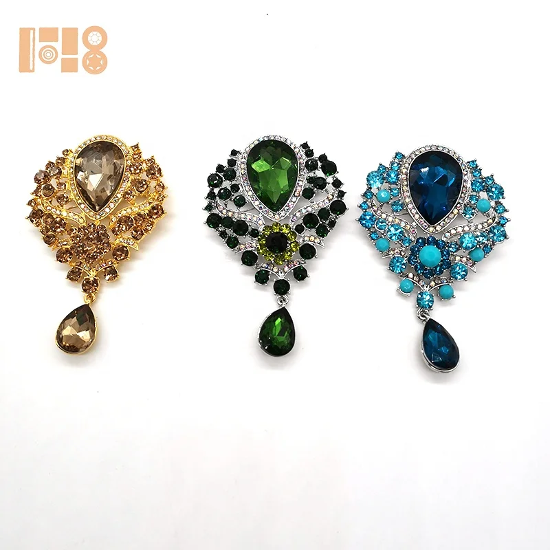 Fancy brooch pins cheap rhinestone brooch for wedding in bulk
