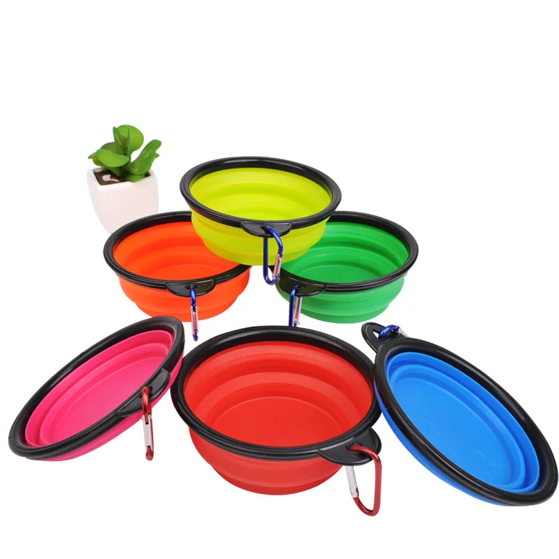 
Manufacturer wholesale custom logo 350ml 1000ml foldable carrier portable pet dog collapsible bowl 