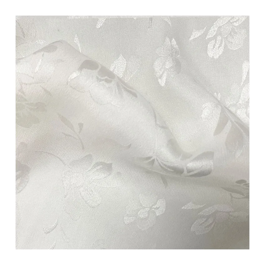 Professional Satin Jacquard Embroidered Printing 100% Pure 100% Silk Fabrics Custom Colors 100% Silk Knitting Fabric For Dress