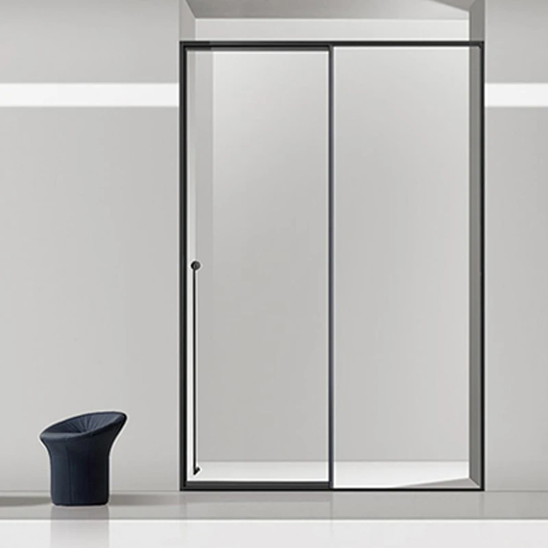 Custom Size Hotel Bathroom Shower Enclosure Sliding Double Door Pivot Hinge Triple Frame Black Shower Glass Door