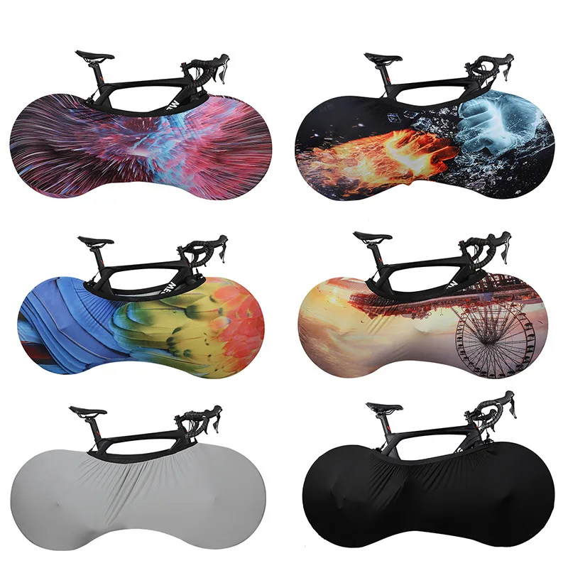 Bike Protector Cover Elastic Stretch Anti-dust Bike Wheels Cover Full Color Printing Scratch-proof Bicycle Cover