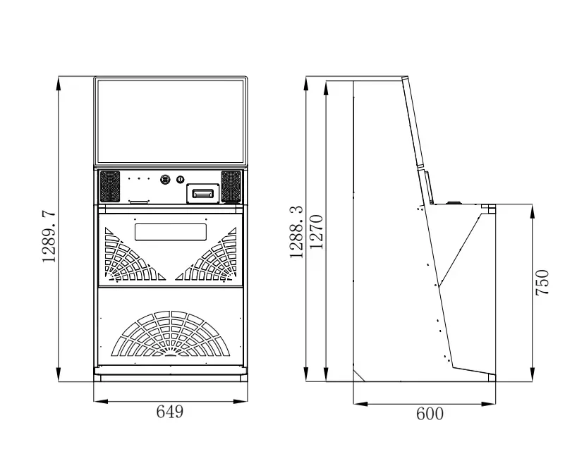 HJKX 27 Inch Capacitive Touch Screen Monitor POG Game Cabinet LOL Game Machine Metal Cabinet