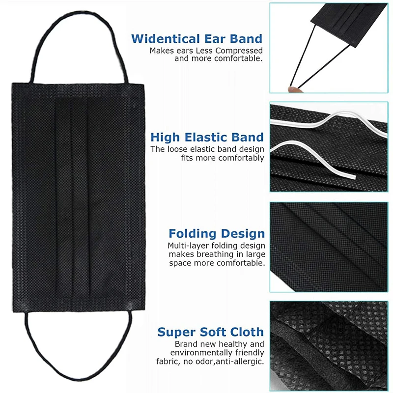 3 одноразовая медицинская маска с тремя складками пыли косметические маски для лица медицинская Защитная черная маска для дайвинга