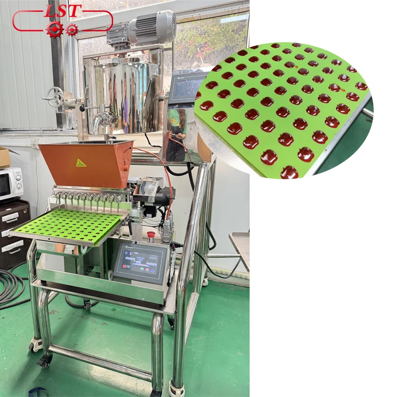 2024  LST new design Table Top auto sugar cooker and candy machine depositing machine for chocolate gummy hard candy production