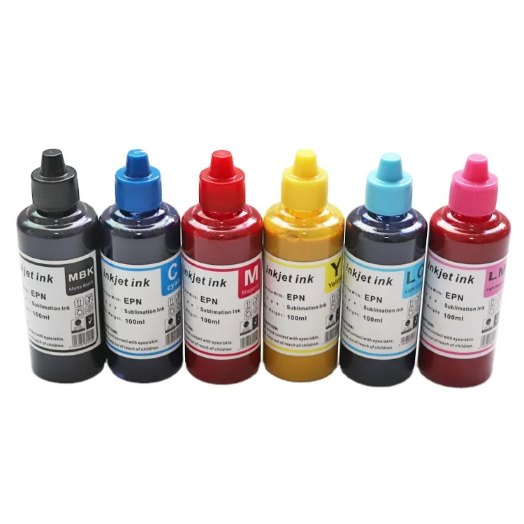 Sublimation Transfer Ink L8050 l1800 l800 l130 100Ml Heat Transferdye Sublimation Inks Bulk Sublimation Ink 6 Colour