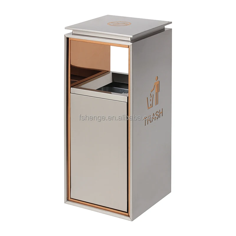 Luxury stainless steel custom gold trash can / kitchen compost bin / waste sorting bin