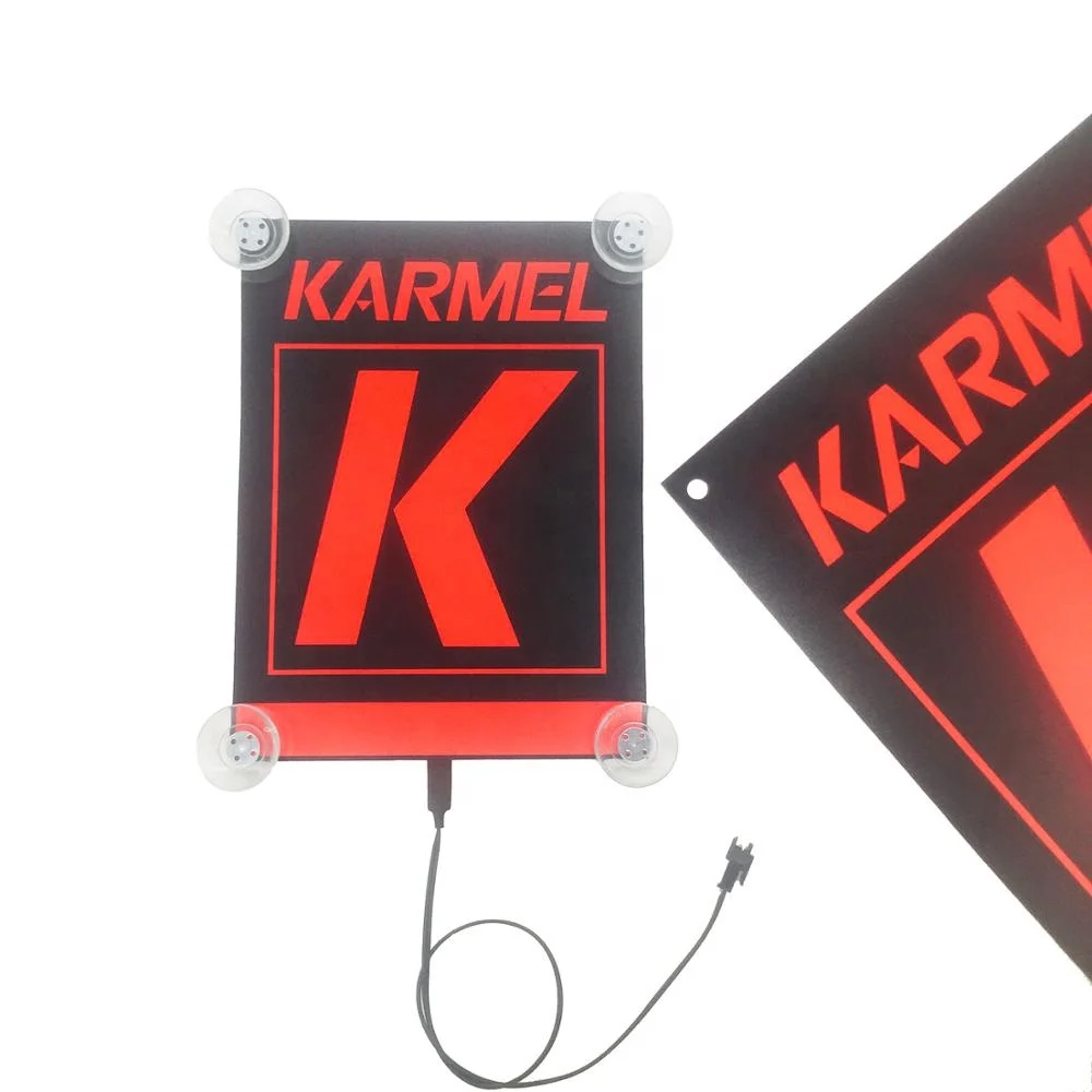 Customized EL car sticker for Rideshare Sign with 4 Suction Cup Removable for Rideshare Driver Sign