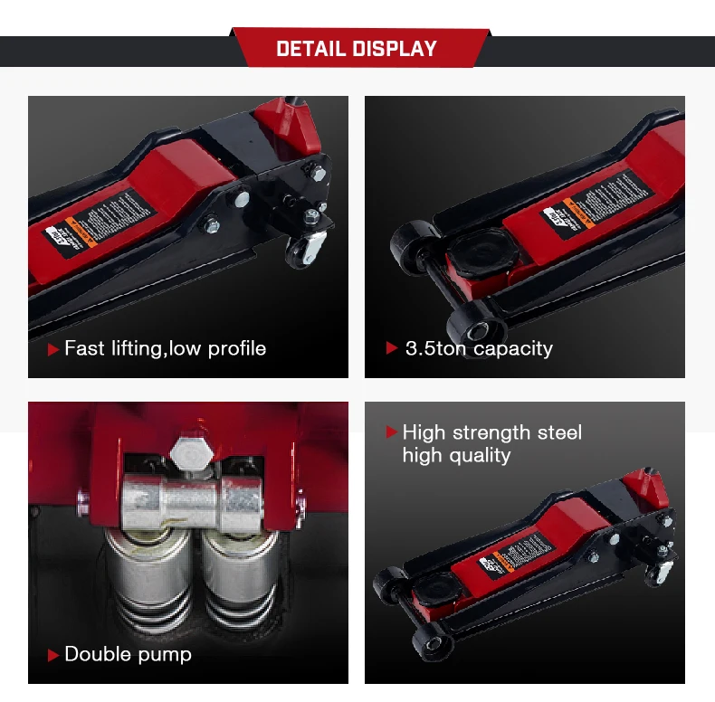 3.5Ton Low Profile Double Pump Car Hydraulic Floor Jack