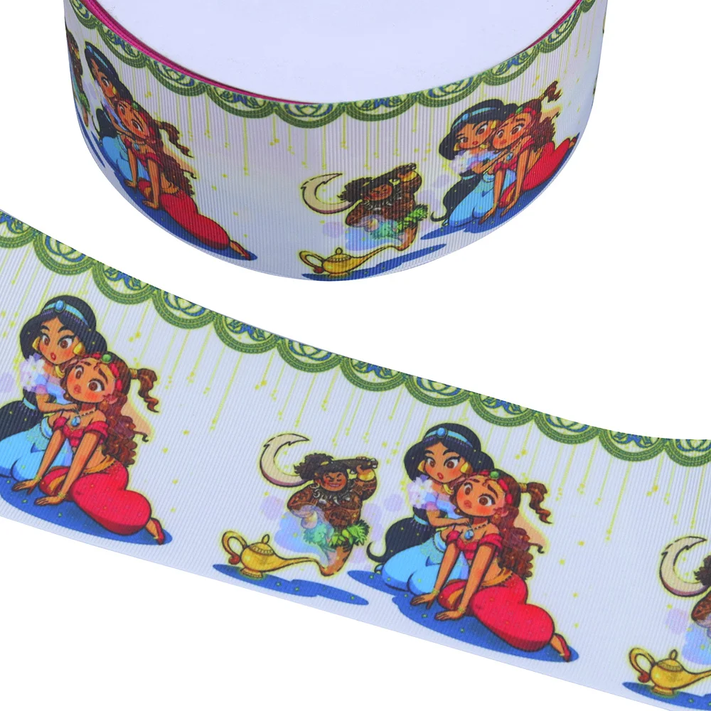 Wholesale 3 inch Cute Character Girls grosgrain printed ribbon heat transfer ribbon For Hair Accessories