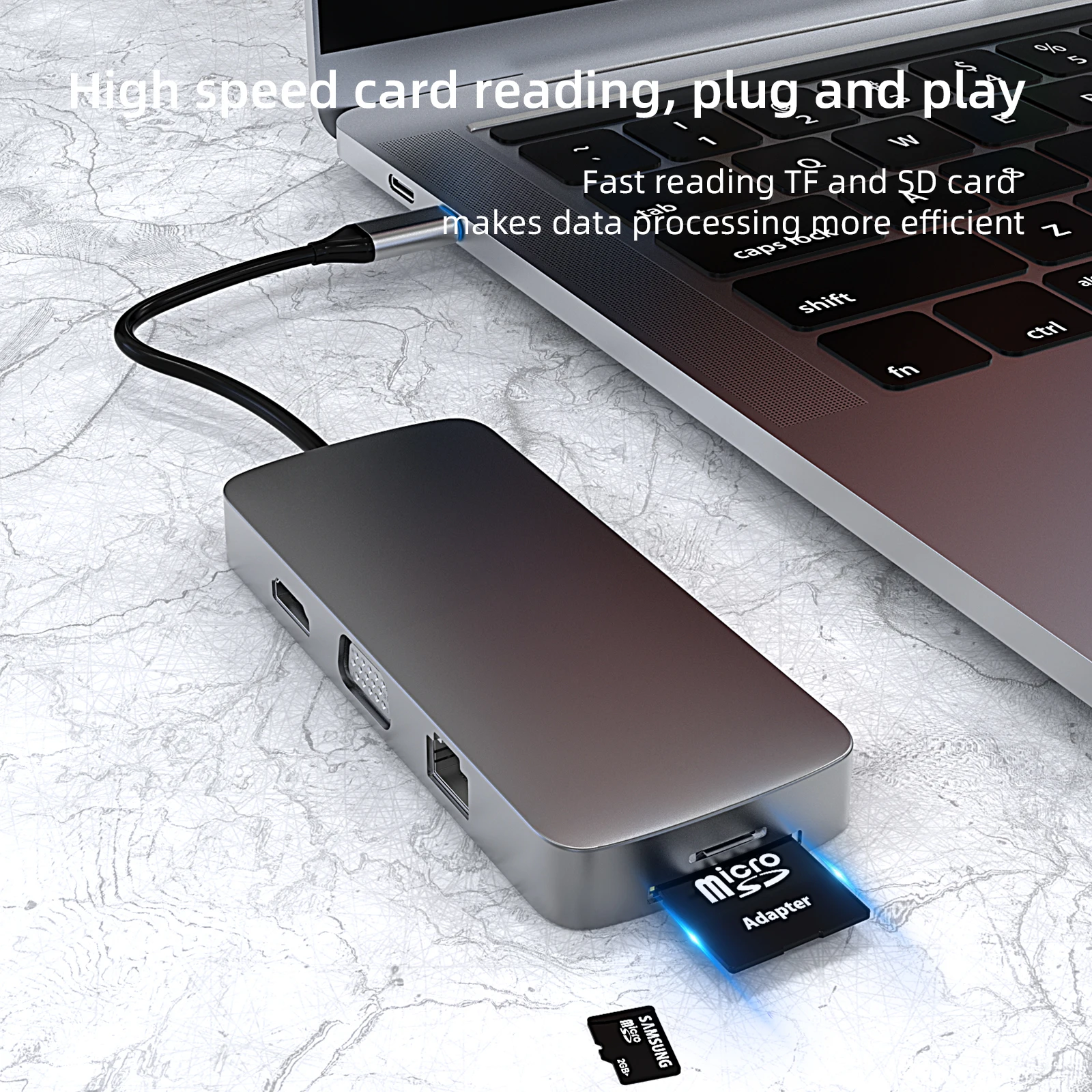 10 порт типа c концентратор USB type C для HD-MI USB3.0 USB2.0 * 2 SD TF RJ45 VGA AUDIO3.5mm звуковых частот USB-C PD