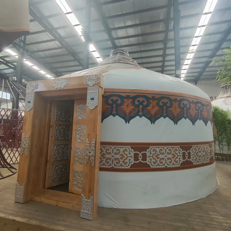 5M outdoor winter luxury wooden mongolian yurt large bamboo yurts tent