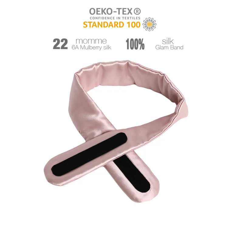 Wholesale and custom high quality 22mm silk satin  Spa headband 100% pure  silk headwrap