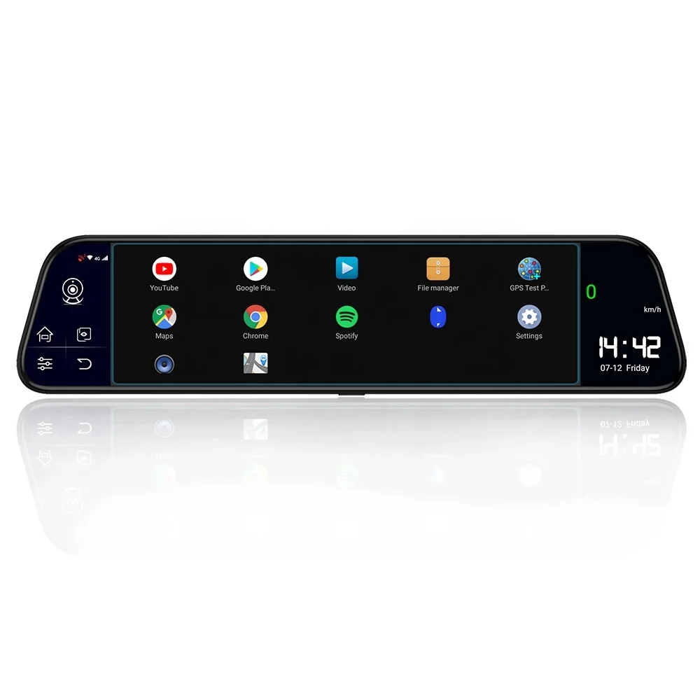 12 inch android 8.1 4g adas mirror car dvr with gps navigation and wifi bluutooth 2g 32g