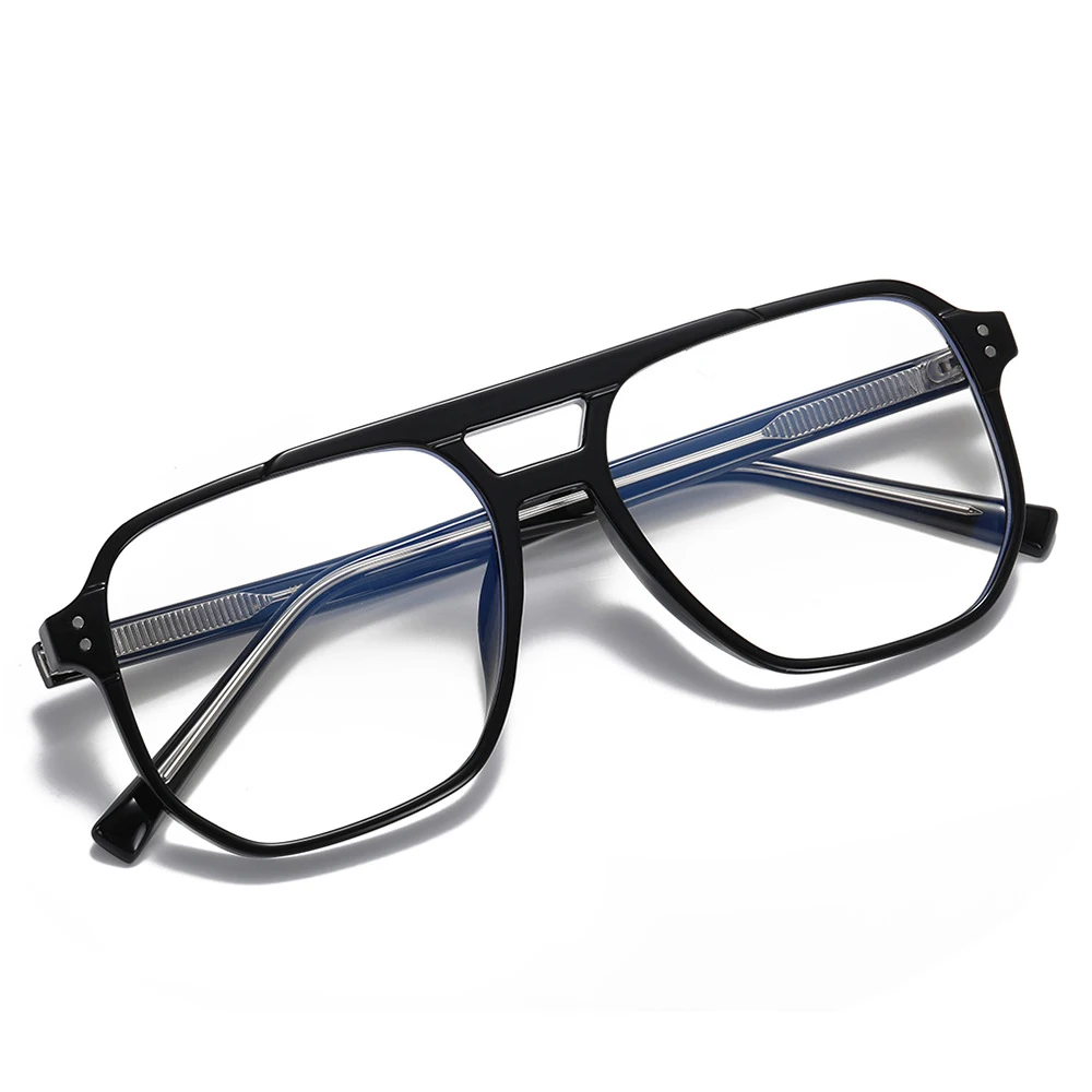 Wholesale High Quality Eyeglasses double bridge glasses frame TR90 Anti Blue Light Optical Glasses
