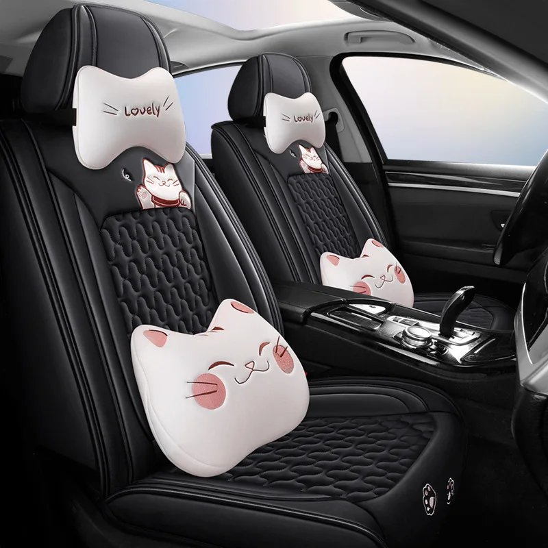 New Style Hot Sale Full Set Universal 5-seats Sedan Car Truck SUV Van Seat Covers PU Leather Customized